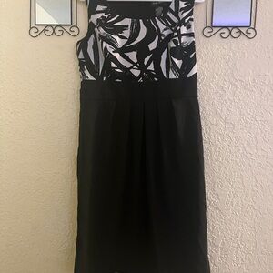 Elegant Black and White Midi Dress